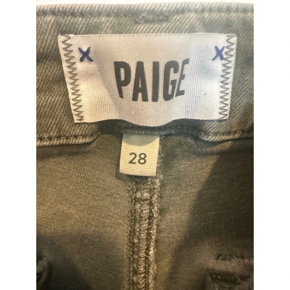 PAIGE Mayslie Jogger Pants Olive Green Utility Slim Stretch Size 28